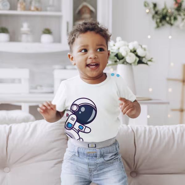 Astronaut White Boogie Tee's Huggie Toons - Image 2