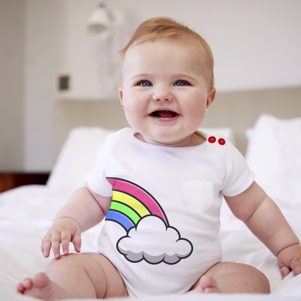 Rainbow White Boogie Tee's Huggie Toons - Image 2