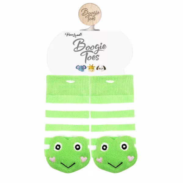 Green Frog Boogie Toes Rattle Socks - Image 3