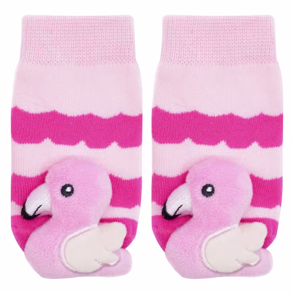 Pink Flamingo Boogie Toes Rattle Socks - Image 2