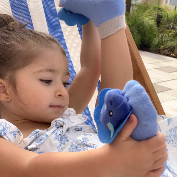 Blue Tricera Triceratops Dinosaur Boogie Toes Rattle Socks - Image 2