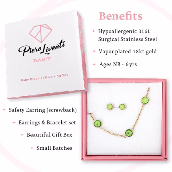 Tiny Apples Boogie Charms Children Bracelet & Earrings Set - Image 4