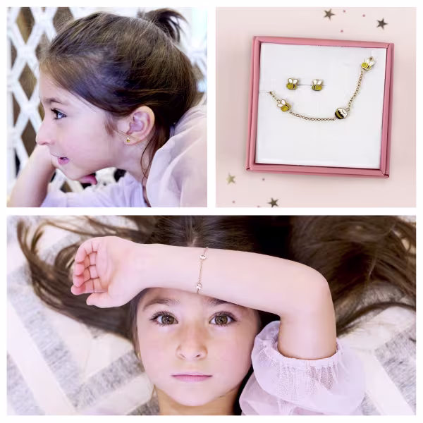 Baby Bee Boogie Charms Children Bracelet & Earrings Set - Image 2
