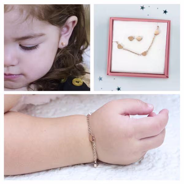 Heart Boogie Charms Children Bracelet & Earrings Set - Image 2