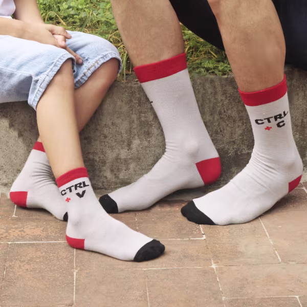 2 pair Sidekicks Ctrl+C Ctrl+V, Daddy and Me Socks Set - Image 4