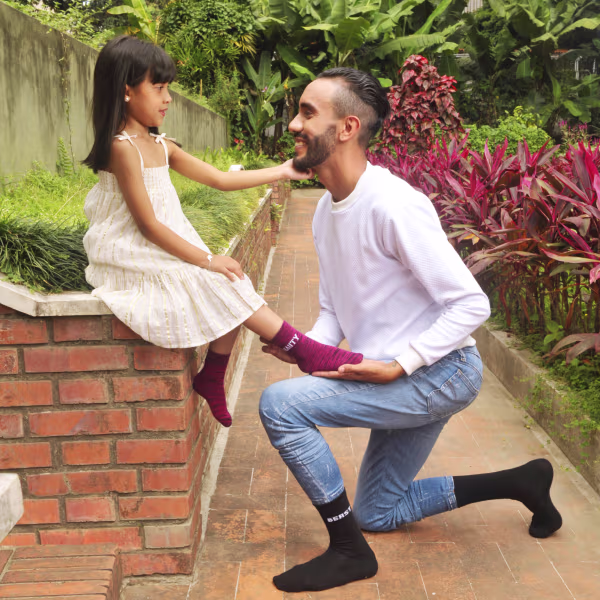 2 pair Sidekicks, Beauty Beast, Daddy and Me Socks Set - Image 4