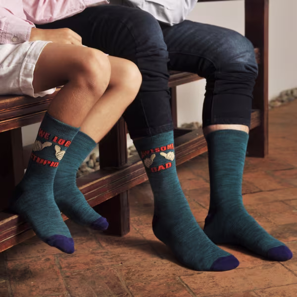 2 pair Sidekicks We Look Awesome, Daddy and Me Socks Set - Image 2