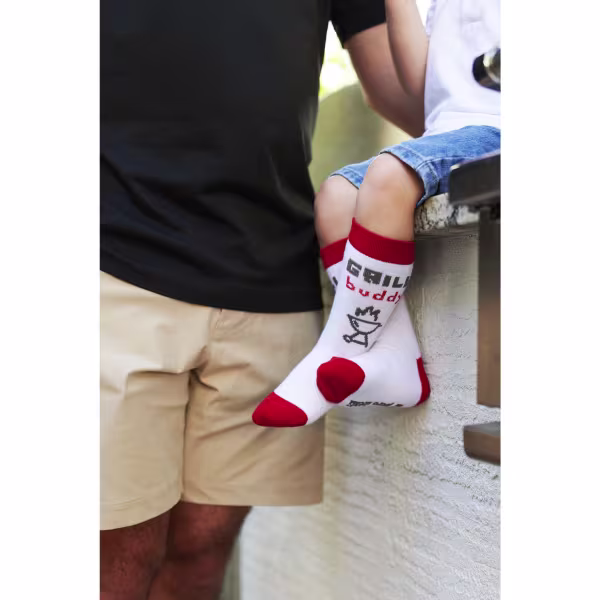 2 pair Sidekicks Grill Maestro BBQ, Daddy & Me Socks Set - Image 4