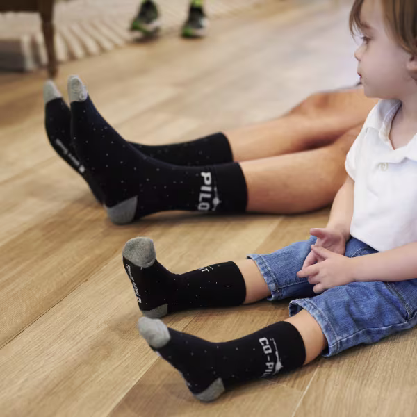 2 pair Sidekicks Pilot Co Pilot, Daddy & Me Socks Set - Image 3