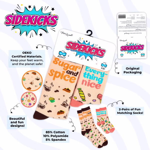 2-pair Sidekicks Original Remix - Daddy & Me Socks Set - Image 6