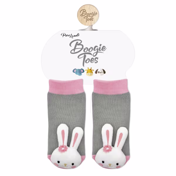 Pink Bunny, 2-Pc Boogie Toes & Tight Baby Gift Set - Image 2