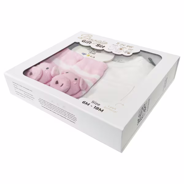 Pink Pig, 3-Pc Boogie Toes, Tight & Tee Baby Premium Gift Set - Image 3