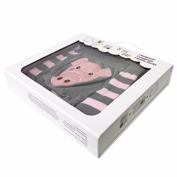 Pink Pig, 3-Pc Boogie Toes, Tight & Tee Baby Premium Gift Set - Image 4