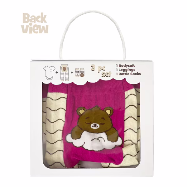 Sleepy Bear, 3-Pc Boogie Toes, Tight & Tee Baby Premium Gift Set - Image 6