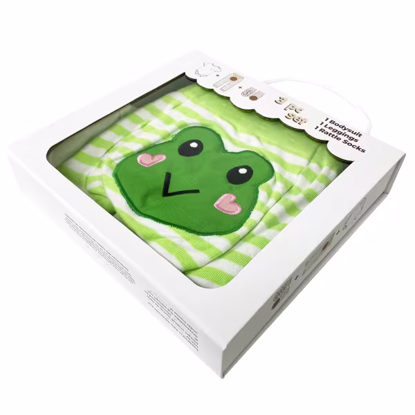 Green Frog, 3-Pc Boogie Toes, Tight & Tee Baby Premium Gift Set - Image 6