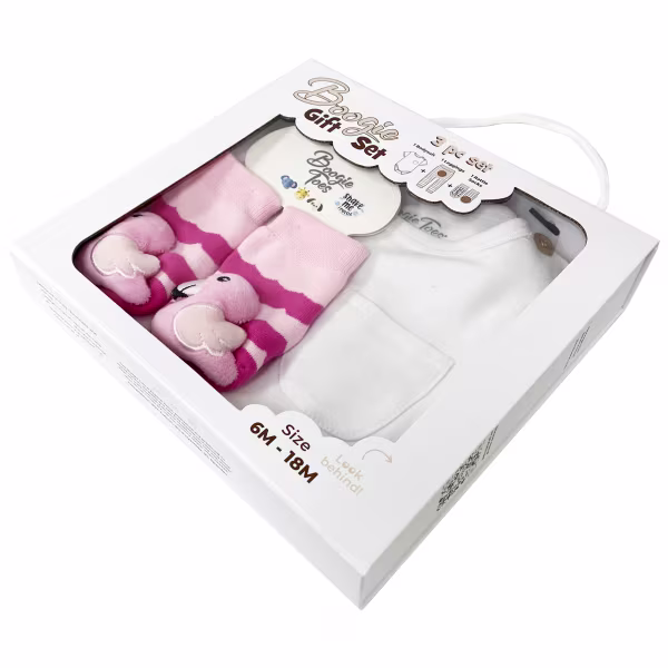 Pink Flamingo, 3-Pc Boogie Toes, Tight & Tee Baby Premium Gift Set - Image 5