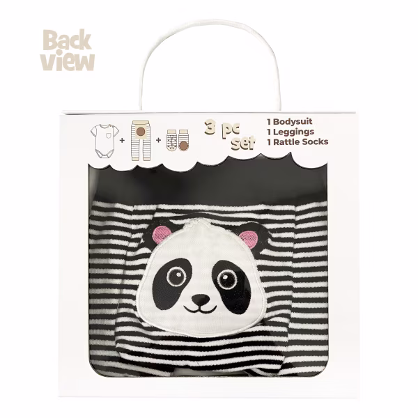 Panda, 3-Pc Boogie Toes, Tight & Tee Baby Premium Gift Set - Image 6
