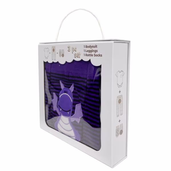 Purple Dragon, 3-Pc Boogie Toes, Tight & Tee Baby Premium Gift Set - Image 4