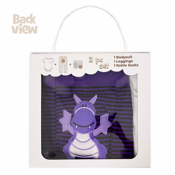 Purple Dragon, 3-Pc Boogie Toes, Tight & Tee Baby Premium Gift Set - Image 8