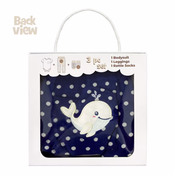 Baby Whale, 3-Pc Boogie Toes, Tight & Tee Baby Premium Gift Set - Image 8