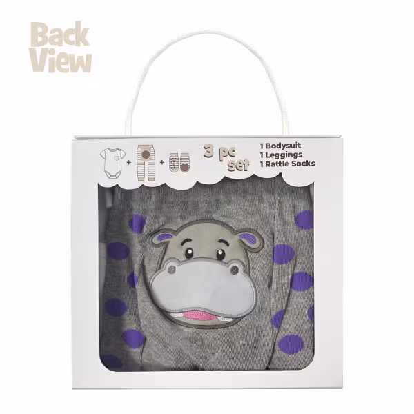 Happy Hippo, 3-Pc Boogie Toes, Tight & Tee Baby Premium Gift Set - Image 8