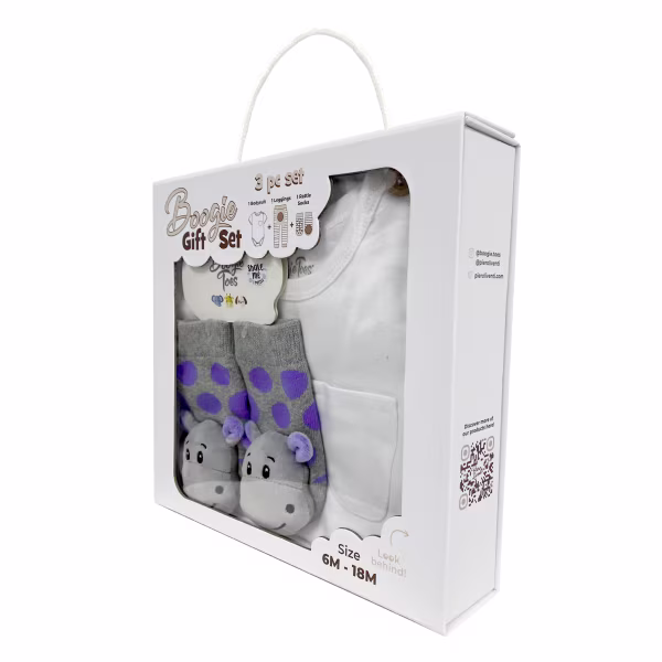 Happy Hippo, 3-Pc Boogie Toes, Tight & Tee Baby Premium Gift Set - Image 3