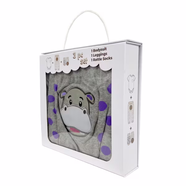 Happy Hippo, 3-Pc Boogie Toes, Tight & Tee Baby Premium Gift Set - Image 4