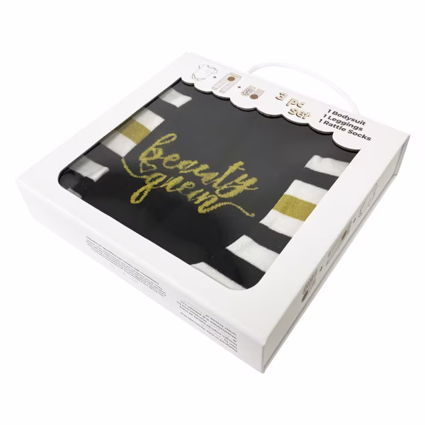 Beauty Queen Bee, 3-Pc Boogie Toes, Tight & Tee Baby Premium Gift Set - Image 4