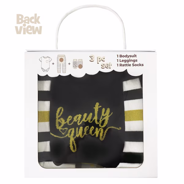 Beauty Queen Bee, 3-Pc Boogie Toes, Tight & Tee Baby Premium Gift Set - Image 6