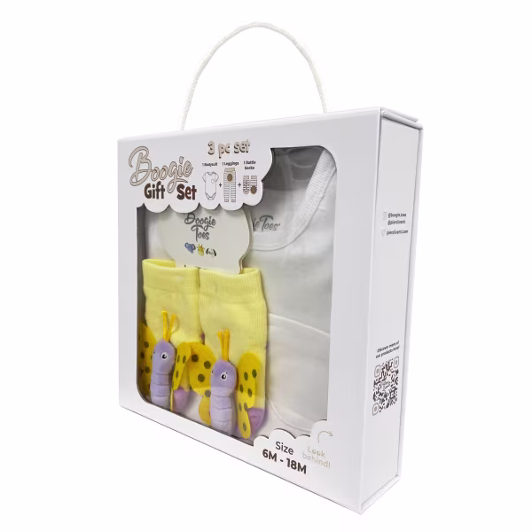 Butterfly, 3-Pc Boogie Toes, Tight & Tee Baby Premium Gift Set - Image 3
