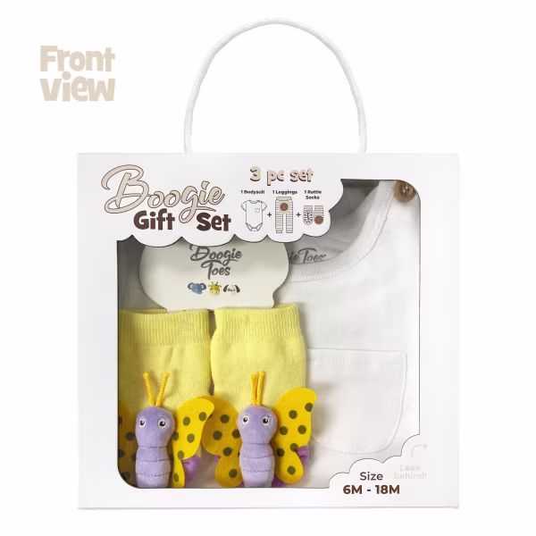 Butterfly, 3-Pc Boogie Toes, Tight & Tee Baby Premium Gift Set - Image 7