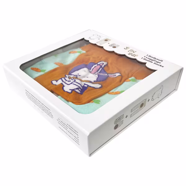 Space Bunny, 3-Pc Boogie Toes, Tight & Tee Baby Premium Gift Set - Image 8