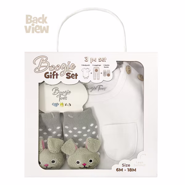Space Bunny, 3-Pc Boogie Toes, Tight & Tee Baby Premium Gift Set - Image 5