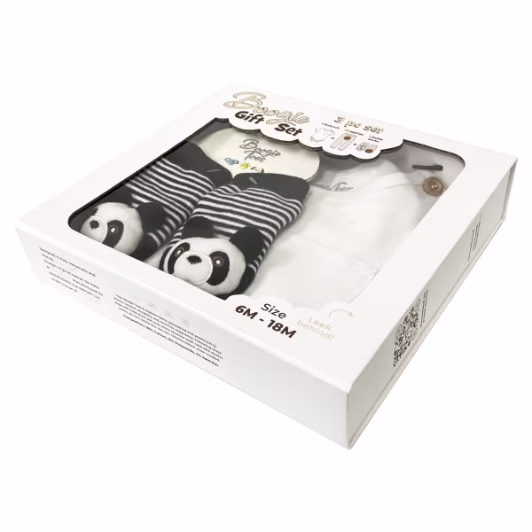 Panda & Huggie, 3-Pc Boogie Toes, Tight & Tee Baby Premium Gift Set - Image 5