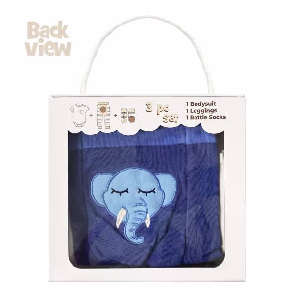 Sleepy Elephant, 3-Pc Boogie Toes, Tight & Tee Baby Premium Gift Set - Image 8