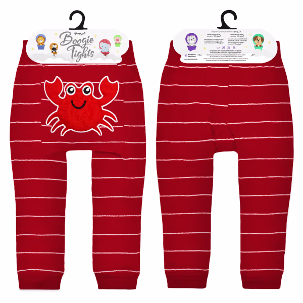 Red Crabby Crab - Boogie Tights Baby Leggings - Image 3