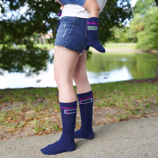 2 pair Sidekicks Mom's Battery Baby Mommy and Me Socks Set - Image 3