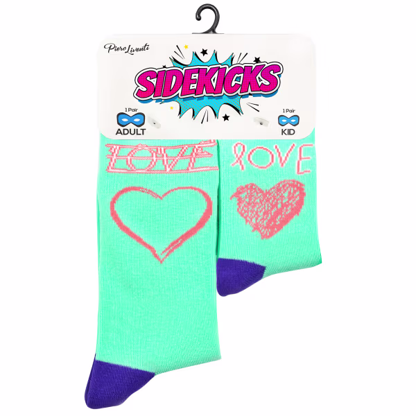 2 pair Sidekicks Learn to Write Love, Mommy & Me Socks Set - Image 4