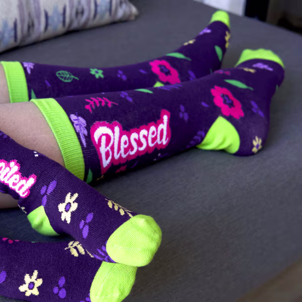 2 pair Sidekicks Blessed & Spoiled, Mommy & Me Socks Set - Image 4