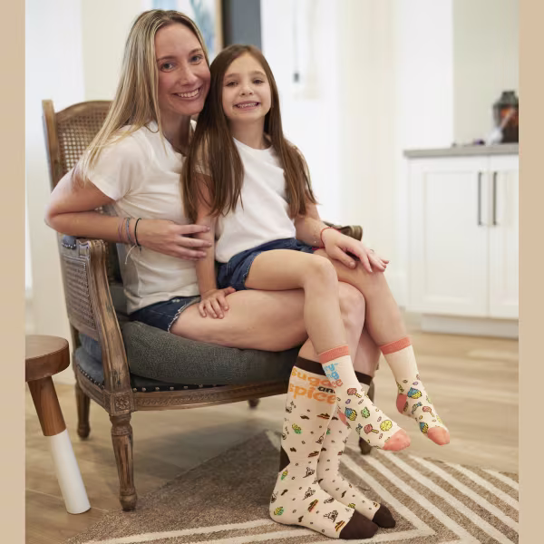 2 pair Sidekicks Sugar Spice Nice, Mommy & Me Socks Set - Image 3