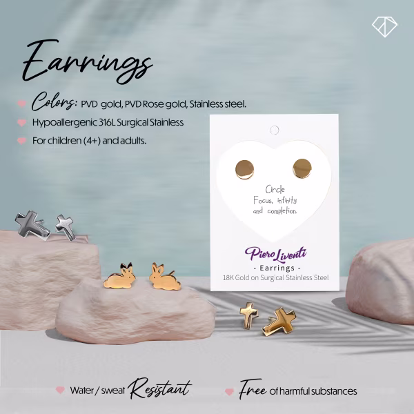 Simple Heart, Everyday Earrings (Rose) - Image 4