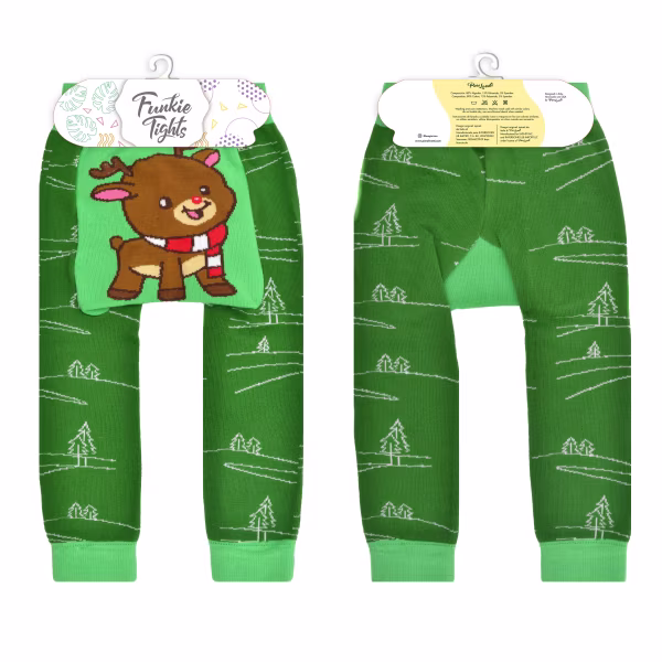 Reindeer Christmas Baby Funkie Tights Legging Pants - Image 2
