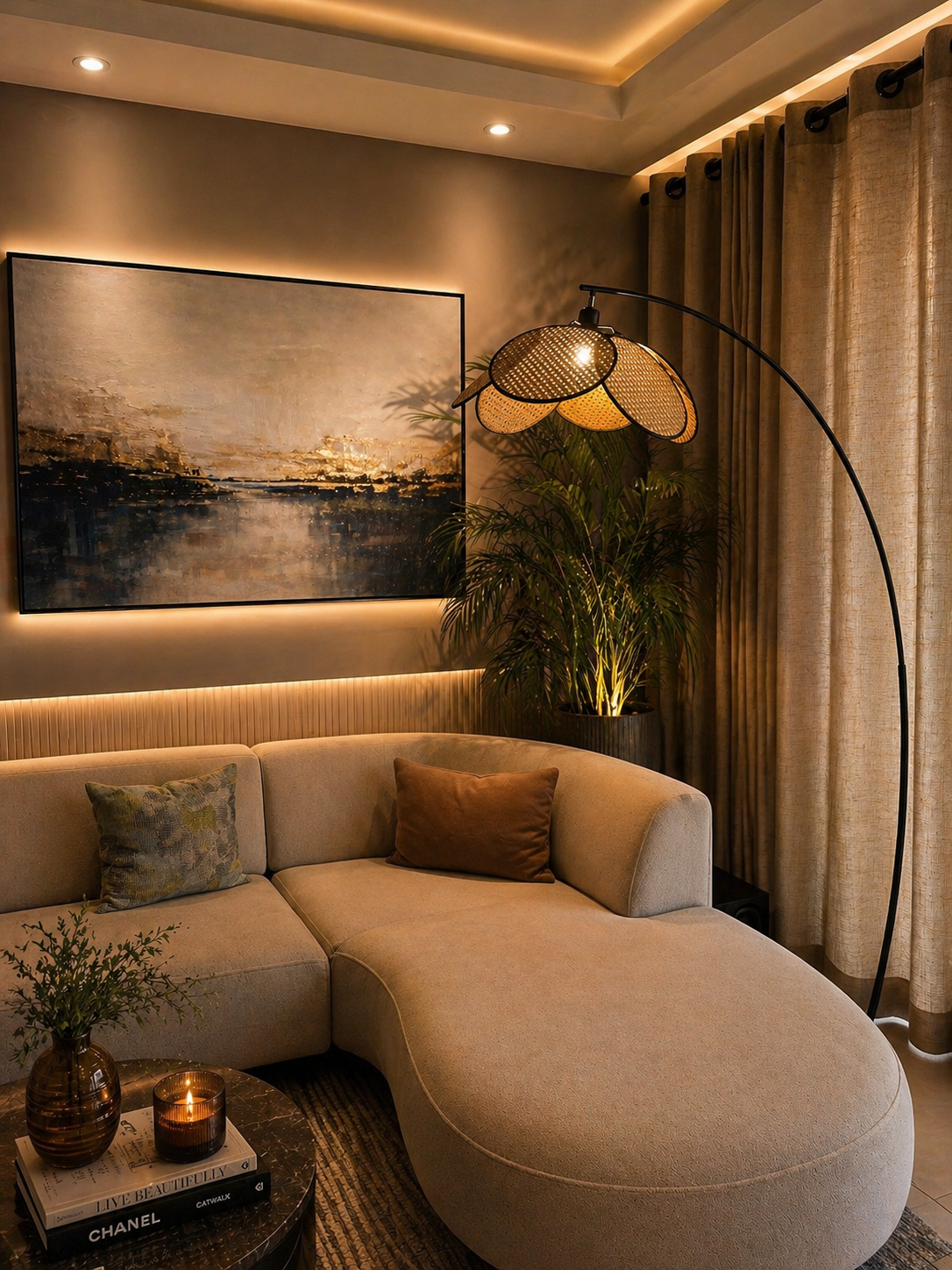 Living room floor lamp styling