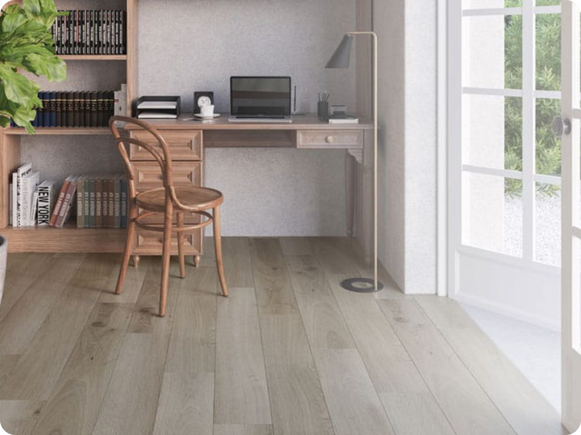 Waterproof luxury vinyl planks and tiles with realistic textures