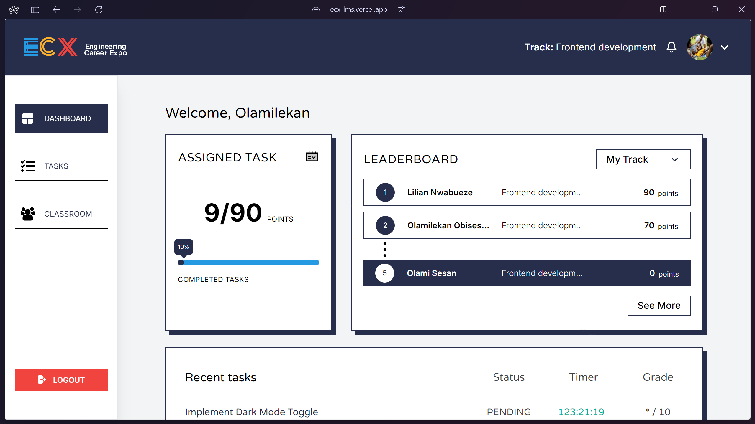 ECX-LMS platform screenshot 5