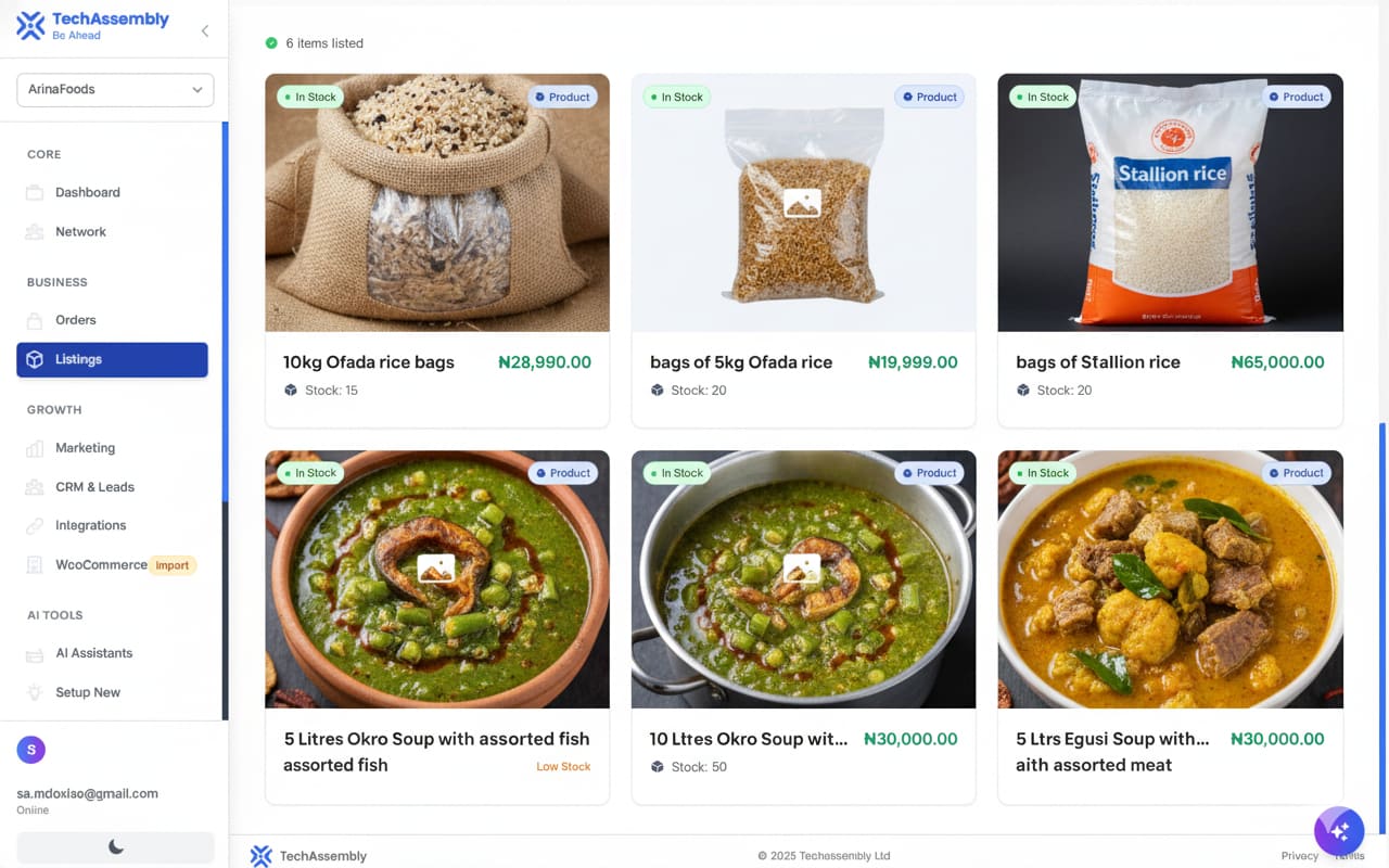 AI learning from catalog - TechAssembly AI Powered Business Profile Catalog