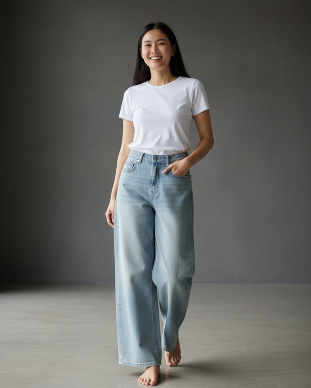 Wide leg jeans