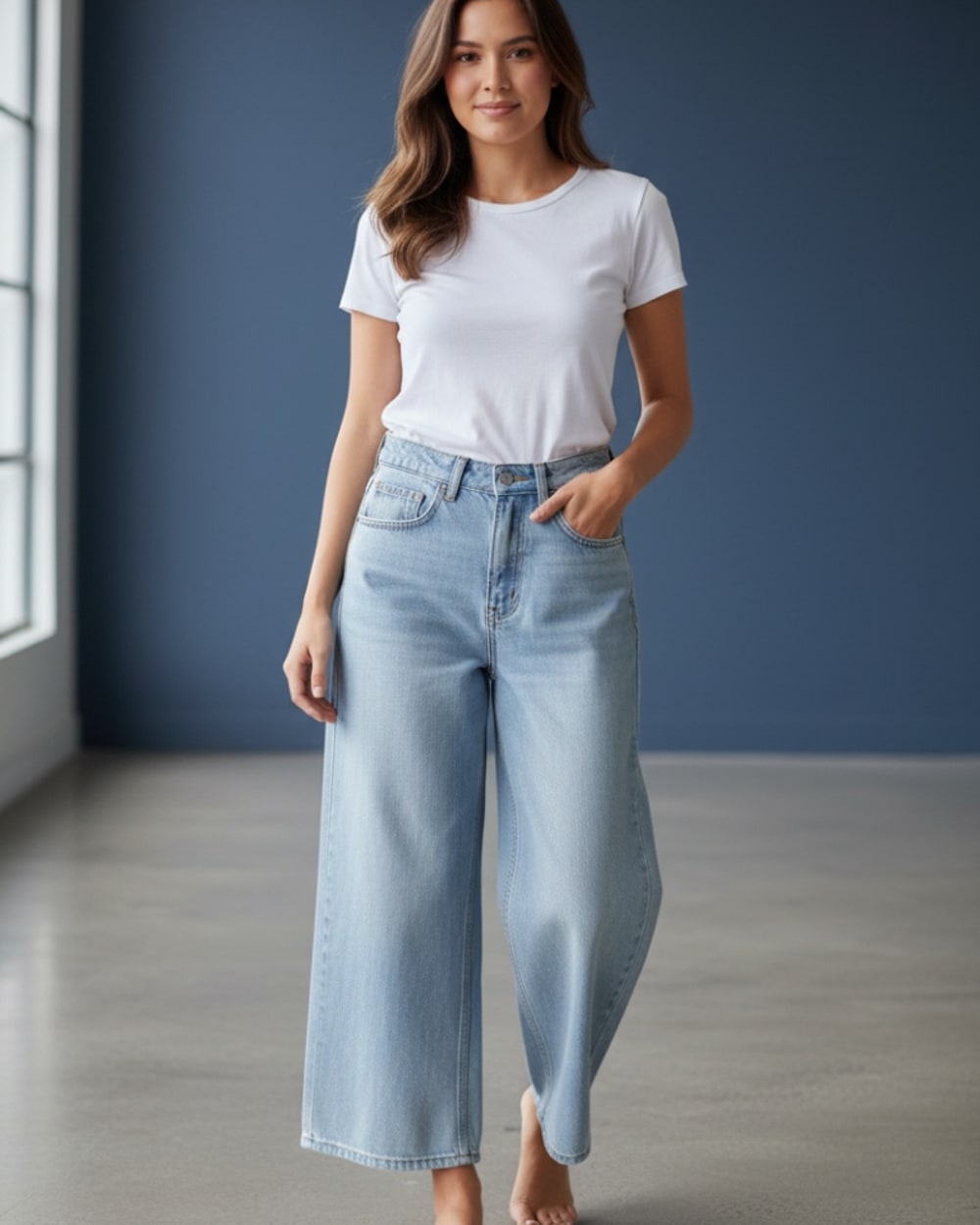Wide leg jeans