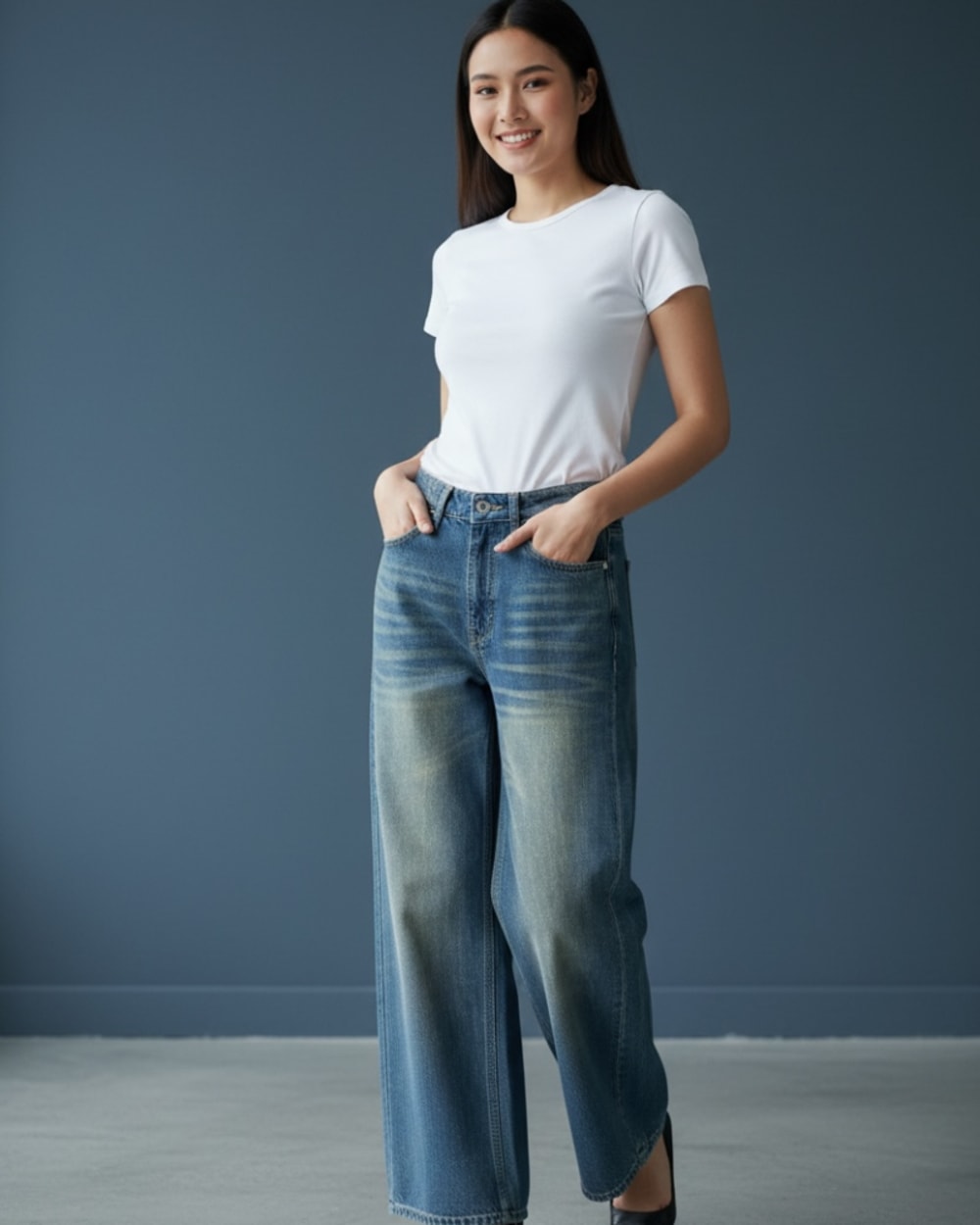 Wide leg jeans