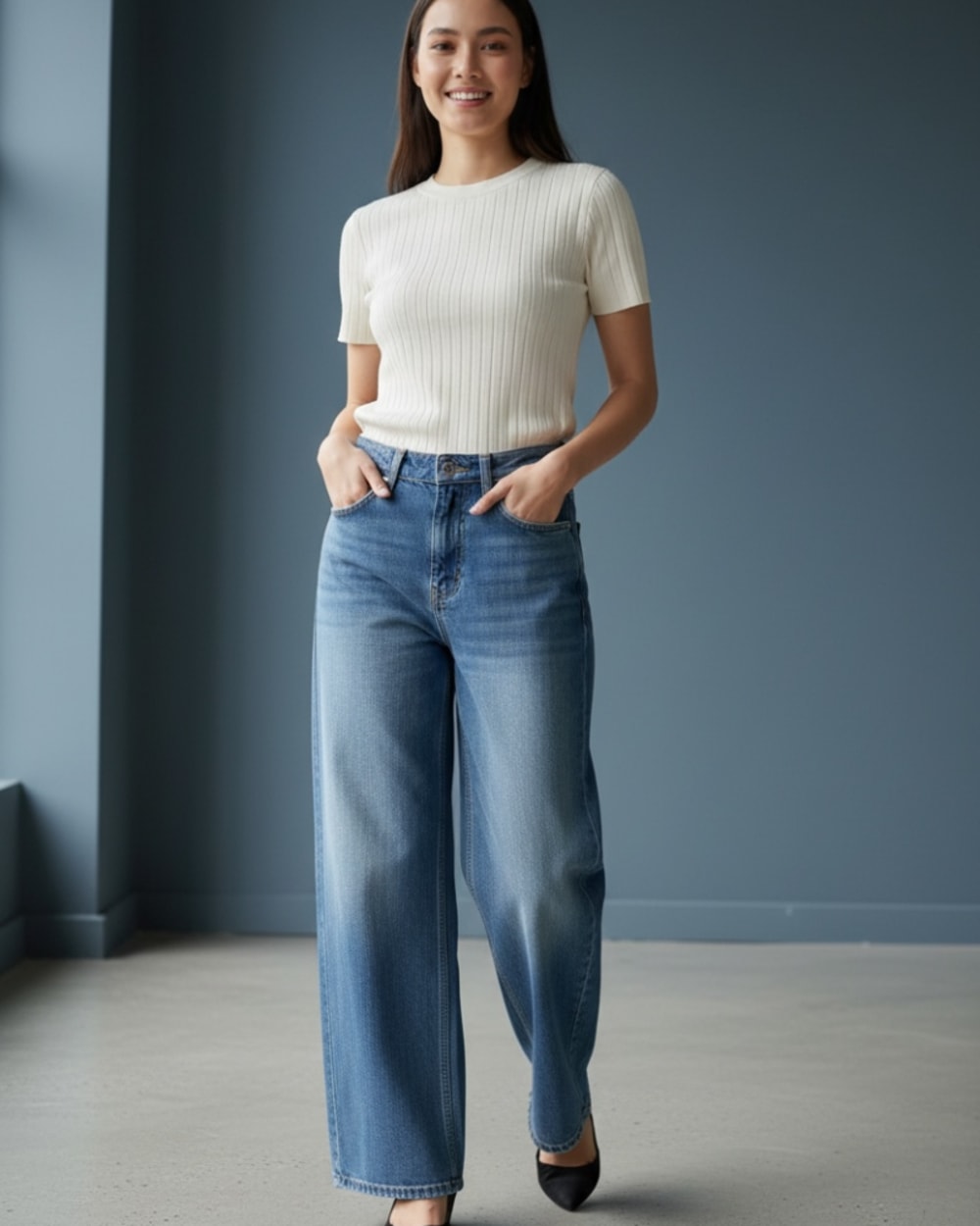 Wide leg jeans